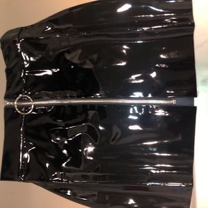 Latex mini skirt